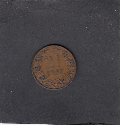 Beschrijving: 2 1/2 Cent WILHELMINA  